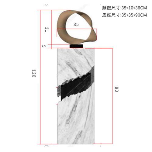 家居别墅酒店电视柜玄关落地装饰大理石底座摆件玻璃钢雕塑工艺品