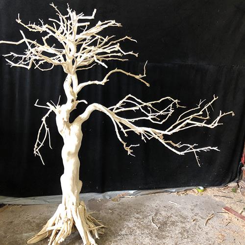 造景仿真根雕枯树玄关背景墙装饰仿真树根雕艺术罗汉松装饰摆件