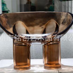 铂晶透明树脂升降凳子水晶亚克力设计师椅客餐厅吧台家用休闲椅子