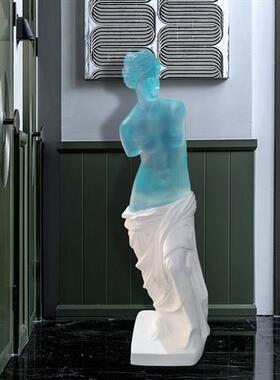 古希腊人物透明树脂雕塑定制大卫断臂维纳斯会客厅落地艺术品摆件