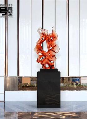 酒店大堂摆件透明树脂太湖石雕塑样板间玄关楼梯下装饰摆件艺术品