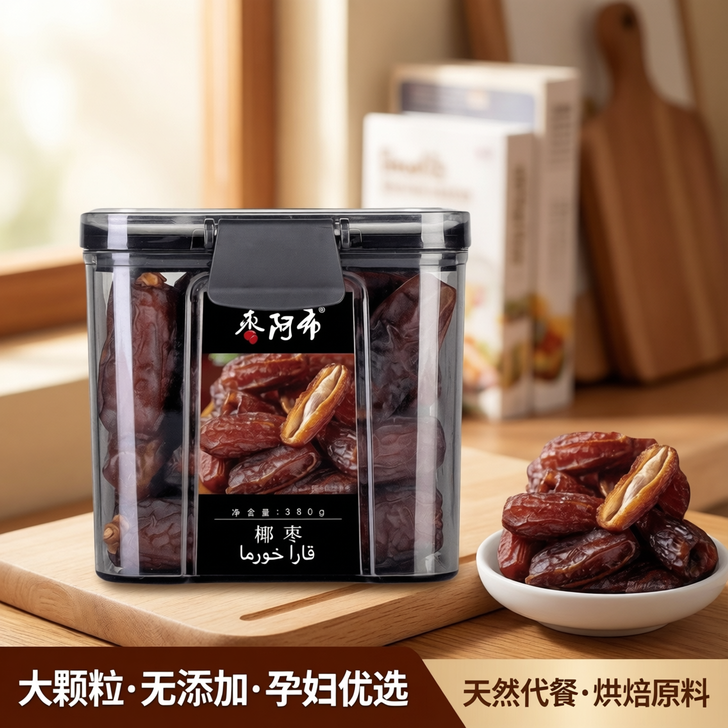 枣阿布椰枣380g/罐大颗粒孕妇零食无添加代餐食品烘焙原料