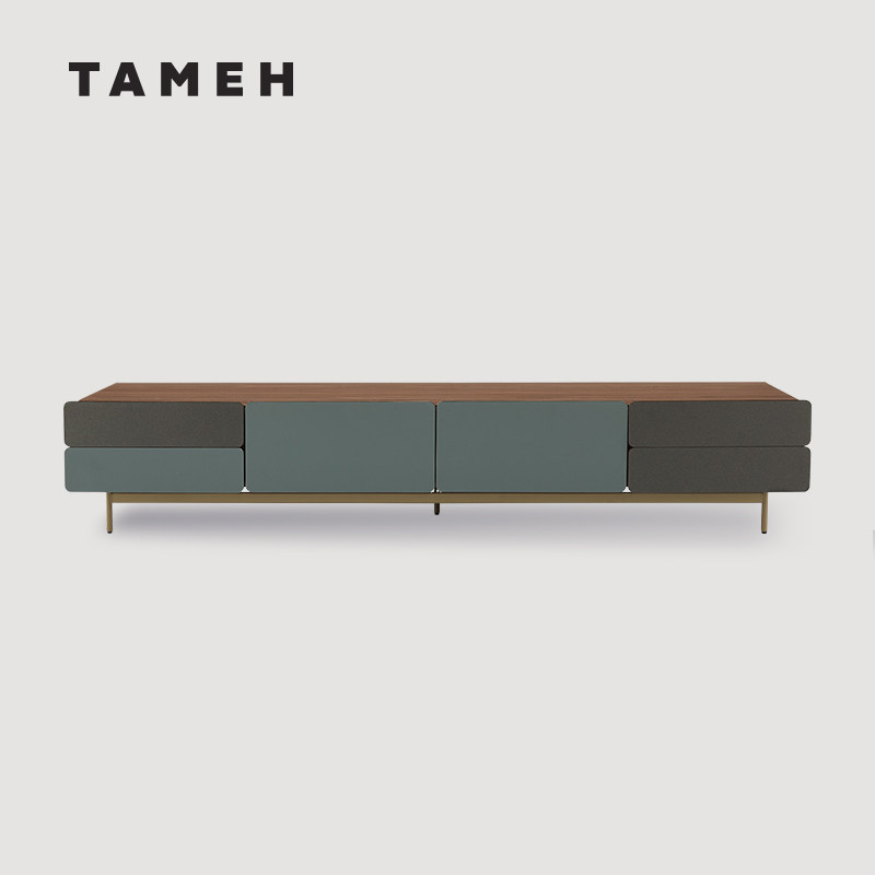 TAMEH现代简约轻奢电视柜实木客厅原创设计小户型收纳储物柜地柜