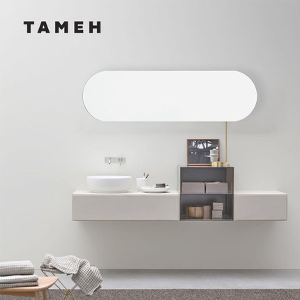 TAMEH现代极简壁挂镜子试衣高清穿衣镜卫生间入户家用挂式全身镜