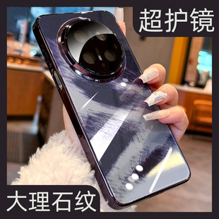 新款 女套50 mate80promax电镀玻璃适用华为mate70pro手机壳60高级感小众外壳pura70自带镜头膜p70全包防摔男士