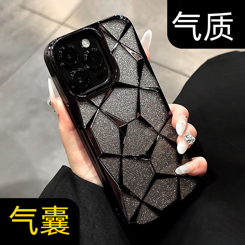 呆芒适用苹果16手机壳新款17水立方iphone14promax渐变13pro硅胶15高级感12por防摔女神软11电镀黑色气质女pm