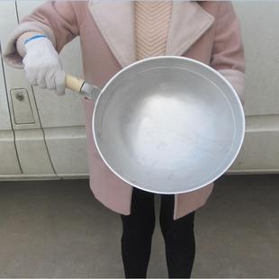 炒锅 手工 炒勺 炒瓢马勺纯铝锅加厚木把柄商用家用无涂层不沾老式