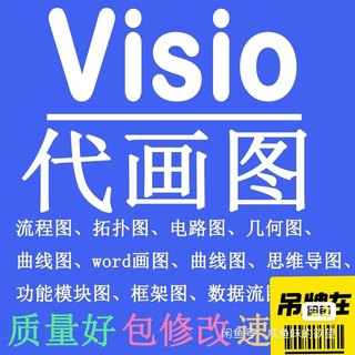 代画visio图word画图电路图网络图流程图技术路线图visio代画