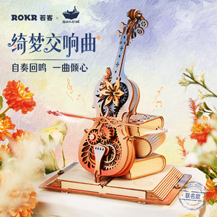 若态若客律动钢琴秘境大提琴音乐盒八音盒积木拼装玩具情人节礼物