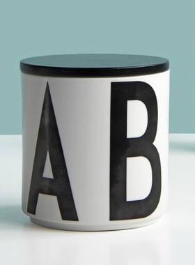 骨瓷密封收納茶葉罐黑蓋子