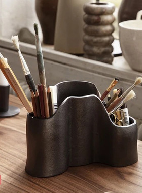 现货 丹麦进口ferm LIVING Yama传统手工艺釉面文具收纳笔筒摆件