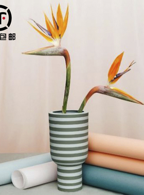 ho+me现货 丹麦AYTM VARIA系列条纹雕塑陶器花瓶 样板房摆设