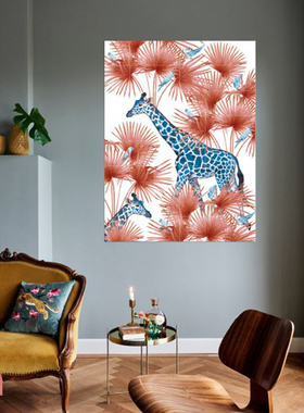 ho+me現貨 荷蘭IXXI 雙面 猴子與長頸鹿牆壁裝飾壁畫大號 禮品