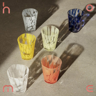 现货 丹麦ferm LIVING Casca彩色波点手工玻璃简约杯子多色 旧版
