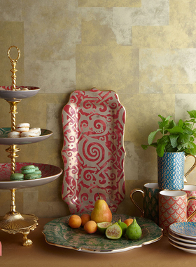 ho+me現貨 美國L' OBJET Fortuny系列手工製24K金三層蛋糕架擺件