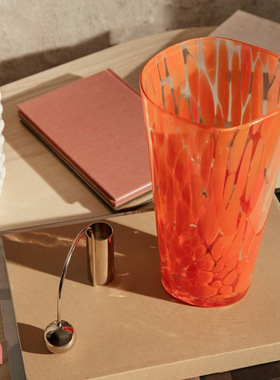 现货 丹麦ferm LIVING Casca彩色波点手工玻璃花瓶简约摆设多色选