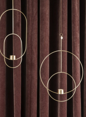 丹麦fermLiving悬挂式黄铜烛台