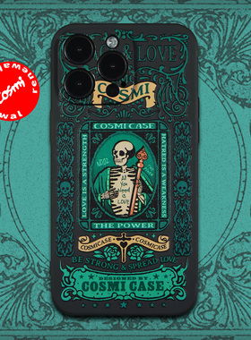 CosmiCase原创设计复古手绘骷髅图案 re58 手机壳适用于苹果17iPhone16ProMax