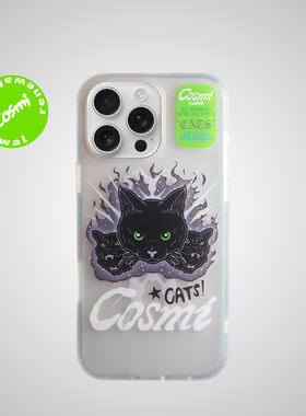 CosmiCase原创设计火焰猫咪re117 镭射渐变手机壳适用于iPhone17ProMax
