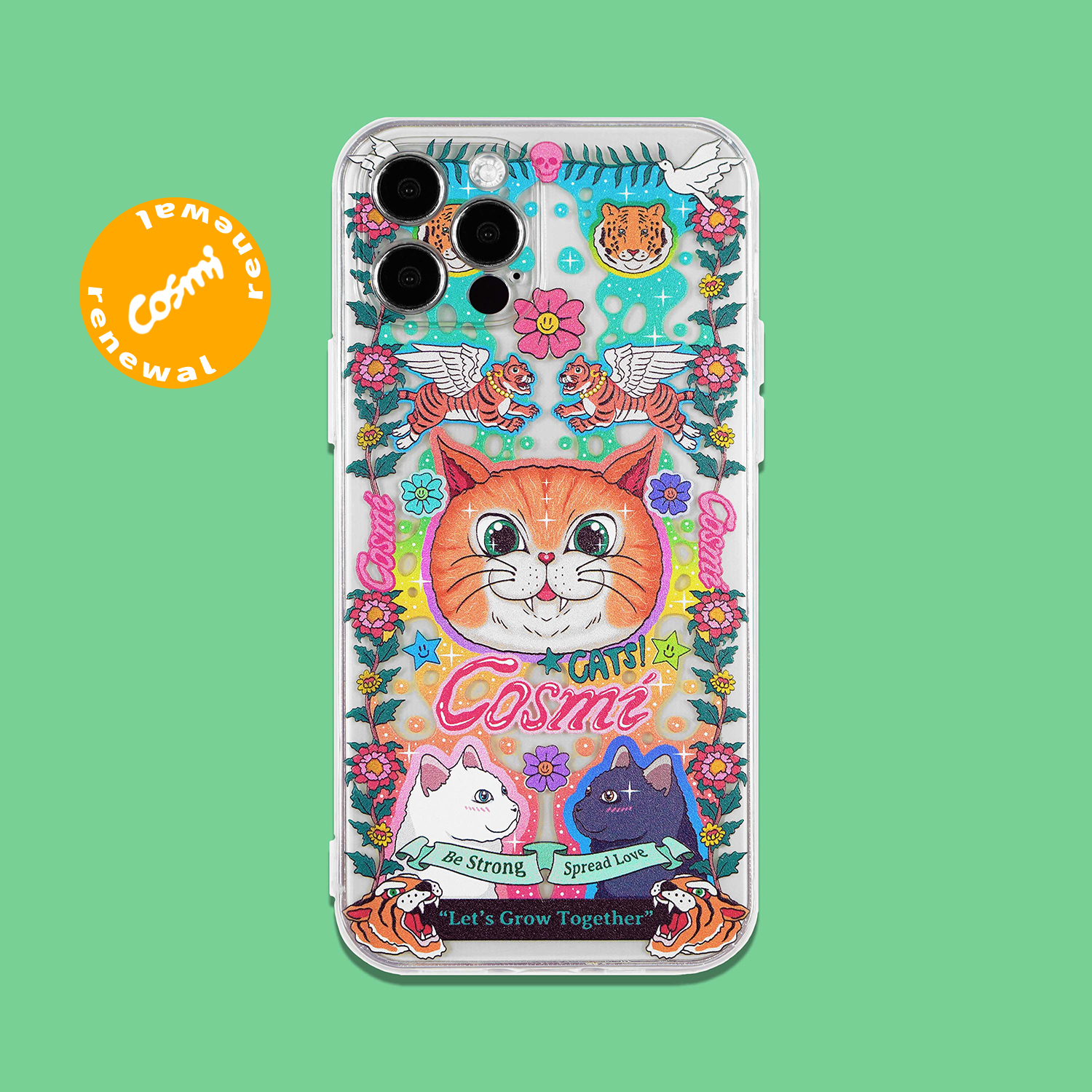 原创设计动物花园猫咪印花手机壳