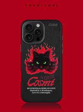 CosmiCase 皮纹火焰猫 手机壳适用于iPhone17/17Pro/17ProMax