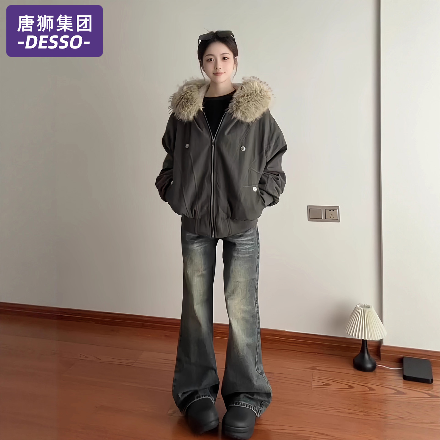 唐狮集团羽绒棉服女款冬季2025新款美式小个子座山雕棉衣工装外套