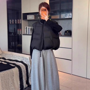 白鸭绒羽绒马甲女短款背心秋冬新款2025宽松高级感小个子坎肩外穿