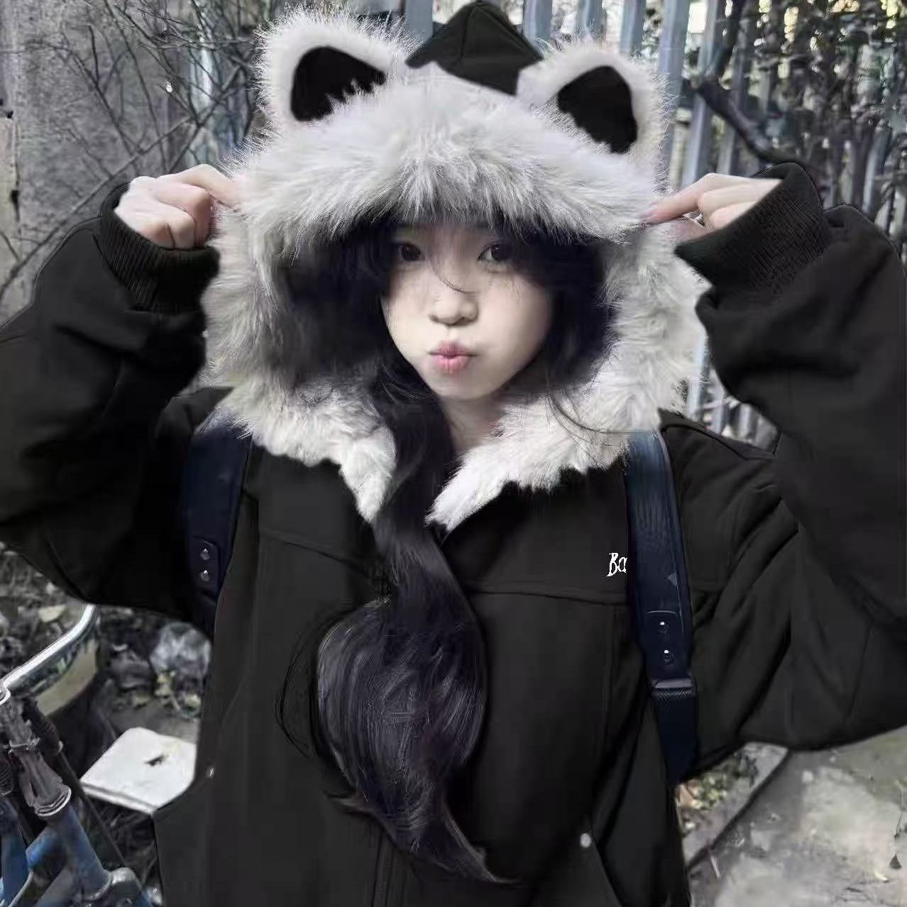 官方推荐巨好看猫耳棉服厚外套女