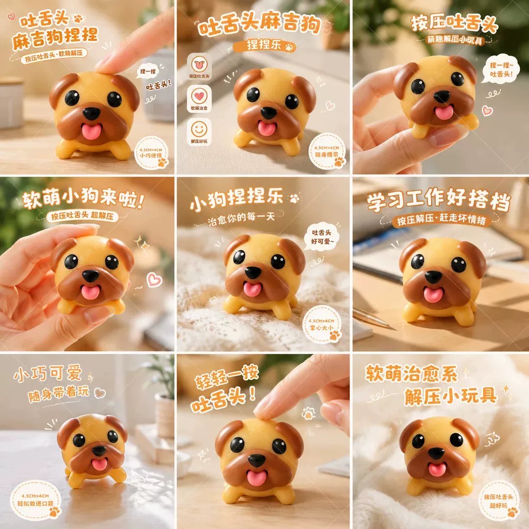 【现货】网红麻吉狗吐舌解压玩具