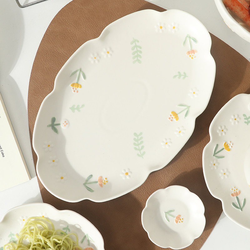 鱼盘家用长方形盘子菜盘家用2025新款蒸鱼盘蒸鱼专用盘子盘子in风,餐饮具,盘,淘宝优惠券,粉丝福利购,淘宝优惠卷