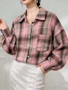 休闲格子衬衫 3.22H 大版 春夏新款 CS001 恩佳N