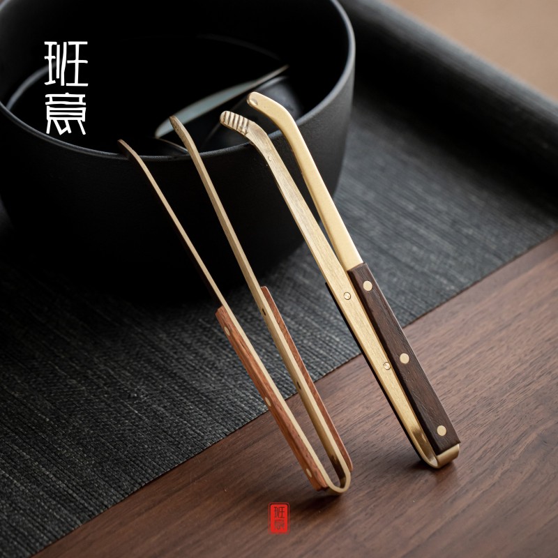 纯铜茶夹茶杯夹子镊子茶具配件