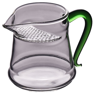 高硼硅公道杯带茶漏一体玻璃耐热加厚分茶器绿茶月牙过滤泡茶公杯