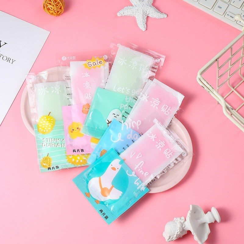 暑夏季降贴冰凉便携可爱厨房100冰降温贴制冷神器凉卡通贴片房间