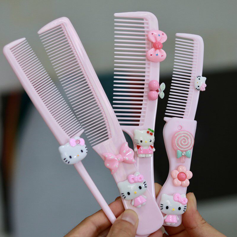 kitty产品粉色少女心可爱儿童造型哈喽kt梳子小化妆梳kiti猫发梳