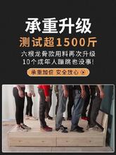 木床1.2木床架收纳木头2020新款 靠背单层男生1.0m硬床双人床