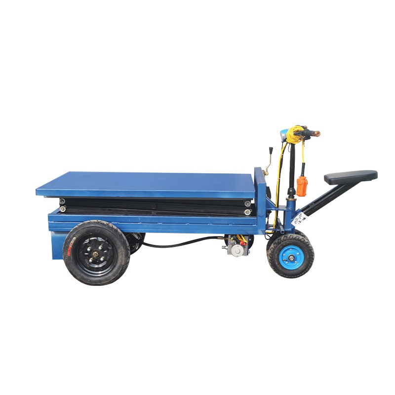 倒骑驴电动升降平台车剪叉式电动平板车工厂物流仓库移动式搬运车