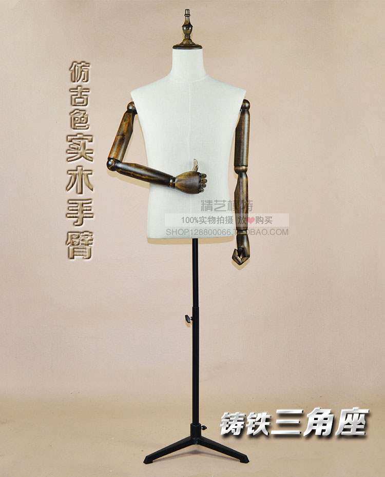 半身男装模特道具西服假人体包布全身人台服装店展示衣架万向滑轮