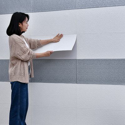 墙纸自粘3d立体墙贴卧室家用防水防潮可擦洗硅藻泥背景墙颗粒壁纸