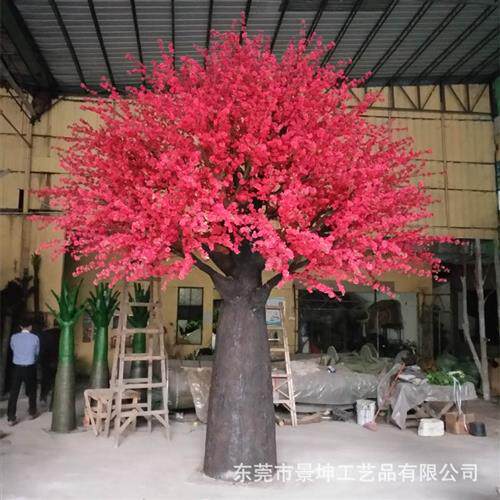 仿真桃花树许愿树网红祈福摄影道具酒店婚庆造景新年装饰大型摆件