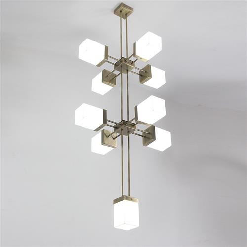 北欧现代简约方块组合吊灯酒店售楼部火锅店大厅亚克力设计师吊灯