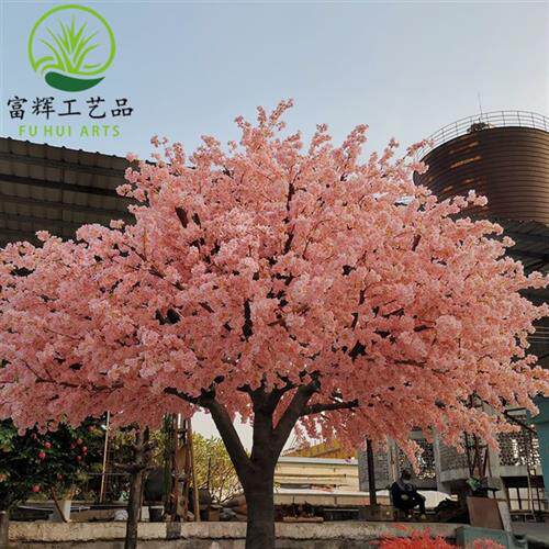 仿真樱花树网红桃树定制玻璃钢樱花树婚庆商超可拆装假树厂家直销