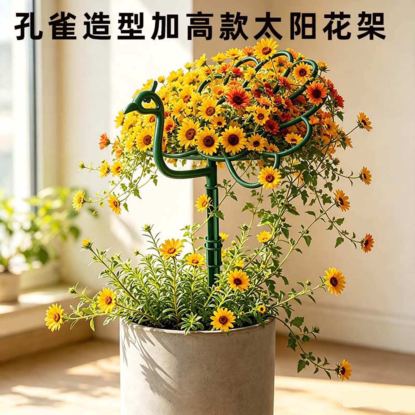 太阳花孔雀造型支架阳台花卉支撑架太阳花爬藤架子加高花架支撑杆图片