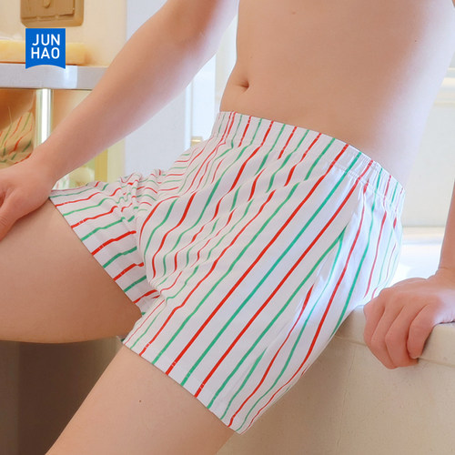 男士内裤纯棉宽松阿罗裤条纹舒适