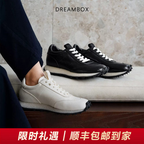 DREAMBOX钧博水洗马皮户外休闲鞋舒适透气女鞋时尚百搭厚底老爹鞋