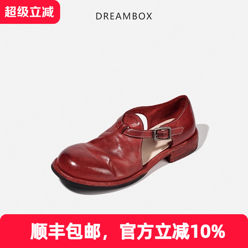 水洗马皮软底凉鞋夏季复古罗马鞋