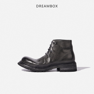 dreambox钧博vibram防滑耐磨沙漠靴女粗跟厚底高端固特异马丁靴