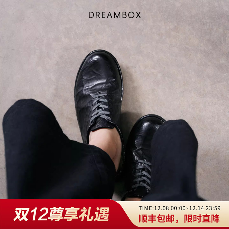 复古做旧袋鼠皮小皮鞋