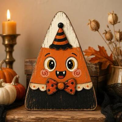 Vintage Halloween Wooden Character Tabletop Decor 复古万圣节