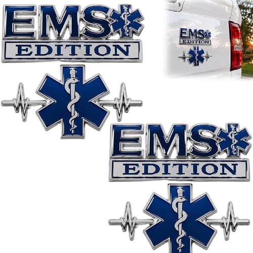 EMS Car Emblem Metal Badge 生命之星3D金属车贴